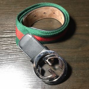 Gucci Web Belt with “GG” buckle.